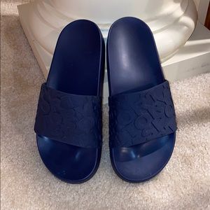 Tory Burch navy slides